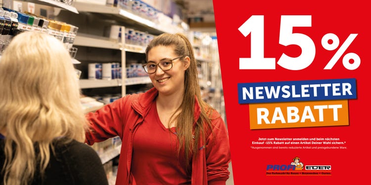 Anmeldung zum Newsletter mit 15% Rabatt