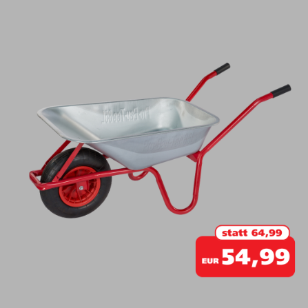 Bild einer Baustellenschubkarre mit 85 Litern Fassungsvermögen