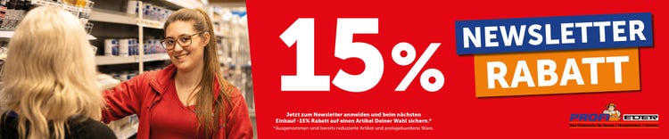 Anmeldung zum Newsletter mit 15% Rabatt