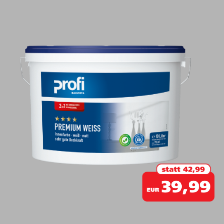 Abbildung Profi Premium Weiß Farbkübel 10 Liter