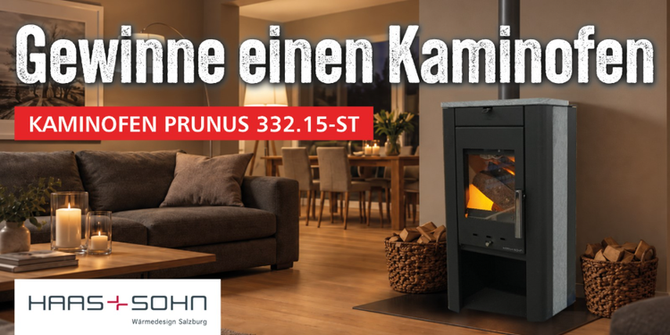 Banner zum Gewinnspiel um einen Kaminofen von Haas und Sohn zu gewinnen