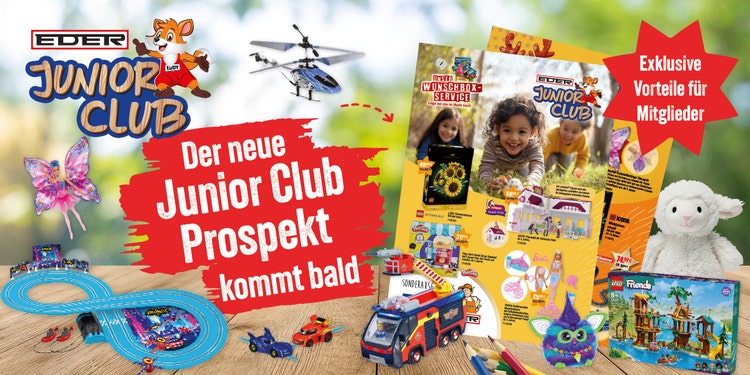 Vorschaubanner für den Junior Club Prospekt mit vielen Spielsachen