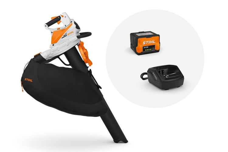 Set STIHL SHA 56 – Akku-Saughäcksler und Bläser mit Akku und Ladestation